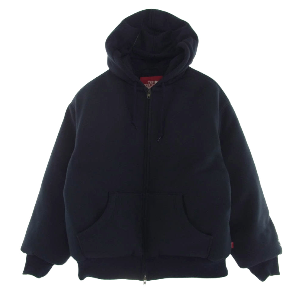 Supreme シュプリーム 24AW × The North Face Down Filled Zip Up Hooded Sweatshirt ノースフェイス フィルド ジップ アップ 中綿 パーカー ネイビー系 ダークグレー系 M【中古】