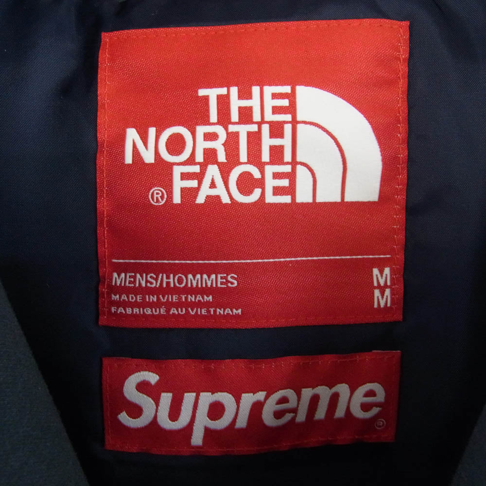 Supreme シュプリーム 24AW × The North Face Down Filled Zip Up Hooded Sweatshirt ノースフェイス フィルド ジップ アップ 中綿 パーカー ネイビー系 ダークグレー系 M【中古】