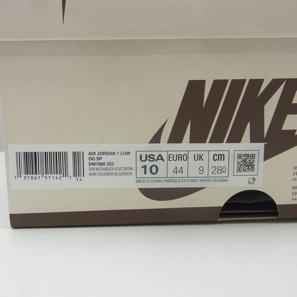 NIKE ナイキ × Travis Scott フェイクバスターズ鑑定済 DM7866-202 Air Jordan 1 Low OG SP トラヴィススコット エアジョーダン1 ロー ブラウン系 ダークブラウン系 28.0cm【新古品】【未使用】【中古】