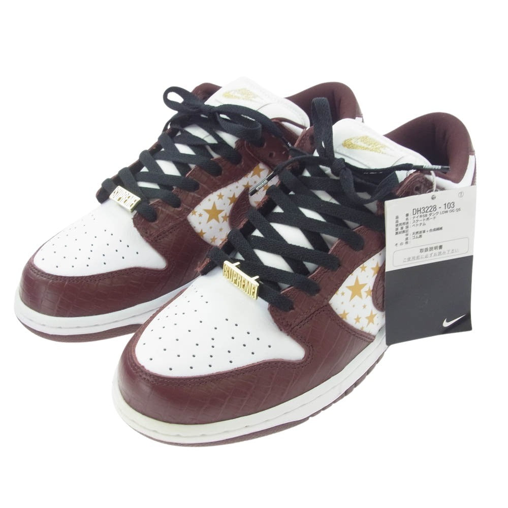 Supreme シュプリーム ×Nike ナイキ フェイクバスターズ鑑定済 DH3228-103 SB Dunk Low OG QS Gold Stars shushu SB ダンク ロー ゴールドスターズ ブラウン系 ゴールド系 27cm【新古品】【未使用】【中古】