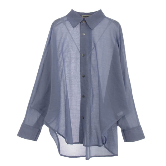ISSEY MIYAKE イッセイミヤケ 24AW IM43FJ002 SHEER WOOL SHIRT シアー 長袖 シャツ ドルマンスリーブ パープル系 ライトブルー系 2【中古】
