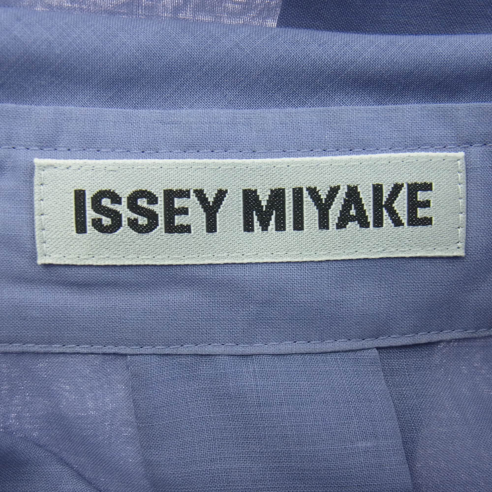 ISSEY MIYAKE イッセイミヤケ 24AW IM43FJ002 SHEER WOOL SHIRT シアー 長袖 シャツ ドルマンスリーブ パープル系 ライトブルー系 2【中古】