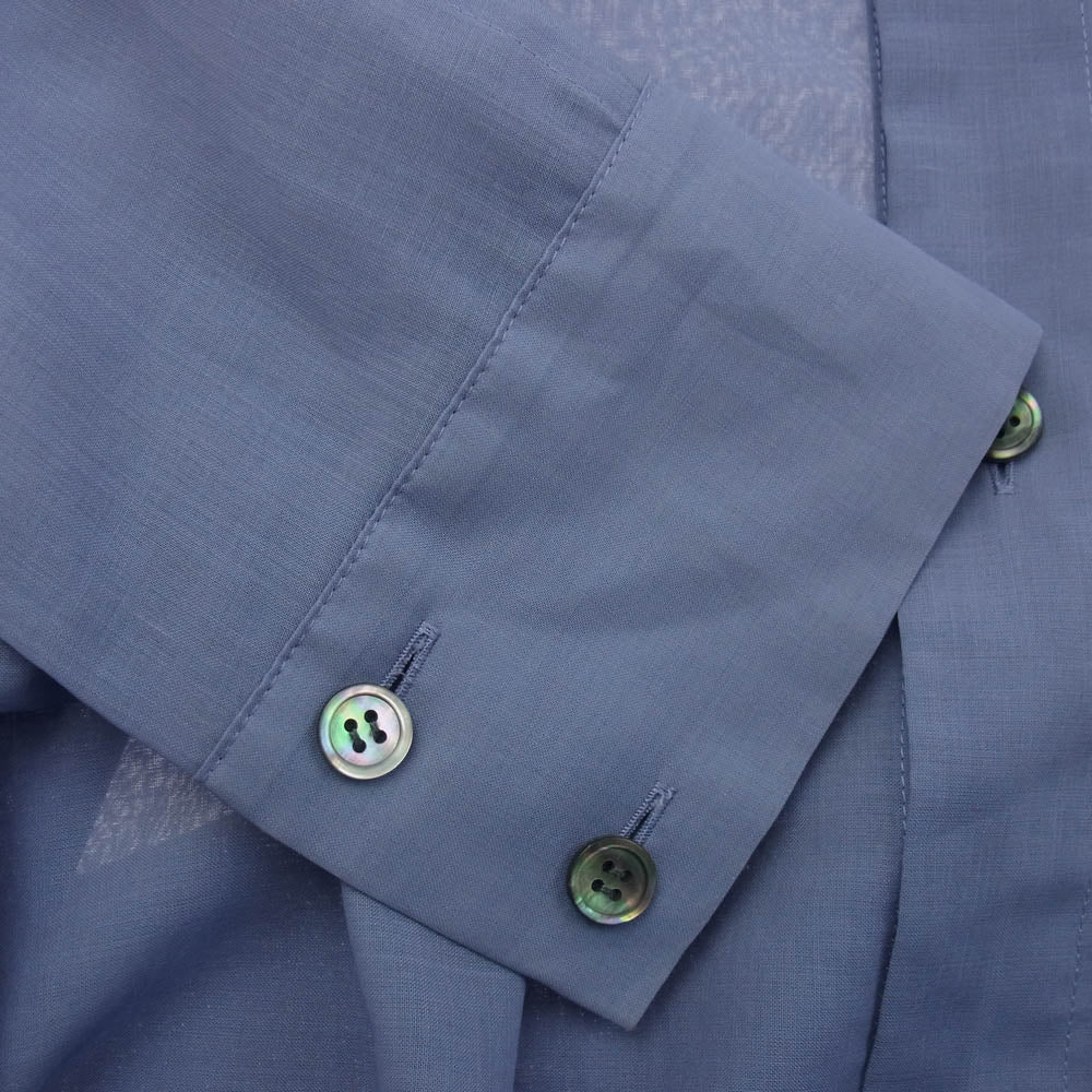 ISSEY MIYAKE イッセイミヤケ 24AW IM43FJ002 SHEER WOOL SHIRT シアー 長袖 シャツ ドルマンスリーブ パープル系 ライトブルー系 2【中古】