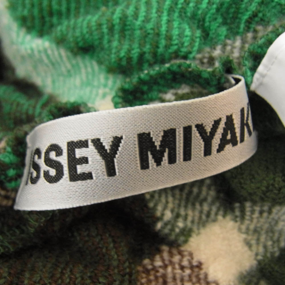 ISSEY MIYAKE イッセイミヤケ 24AW IM43FJ463 PRISM CHECK ポップコーン加工 ウール ニット チェック柄 グリーン系 2【中古】