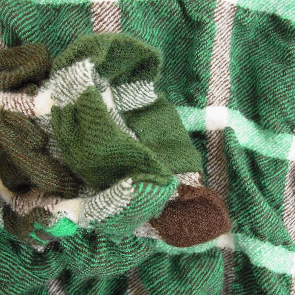 ISSEY MIYAKE イッセイミヤケ 24AW IM43FJ463 PRISM CHECK ポップコーン加工 ウール ニット チェック柄 グリーン系 2【中古】