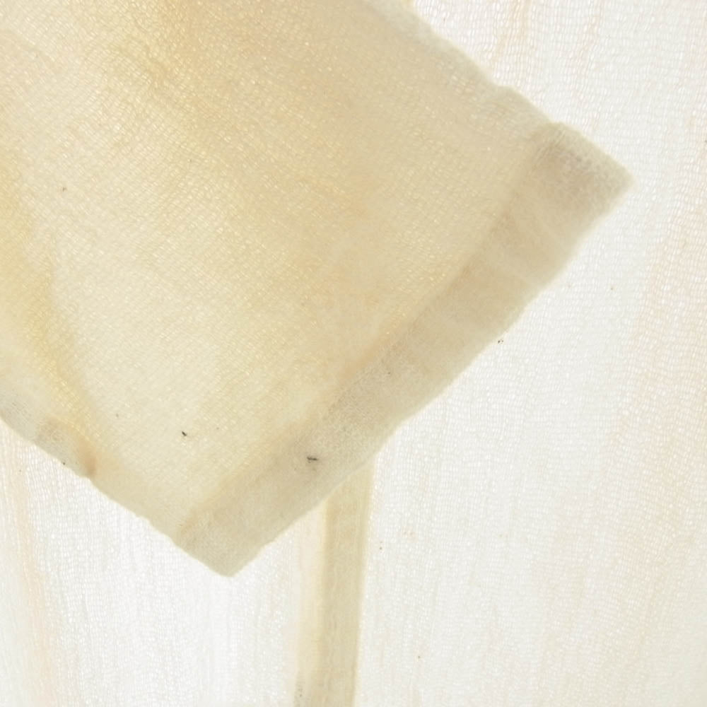 ISSEY MIYAKE イッセイミヤケ 24AW IM43FH068 KARAMI WOOL DRESS Vネック ボウタイ ロング ワンピース 長袖 オフホワイト系 2【中古】