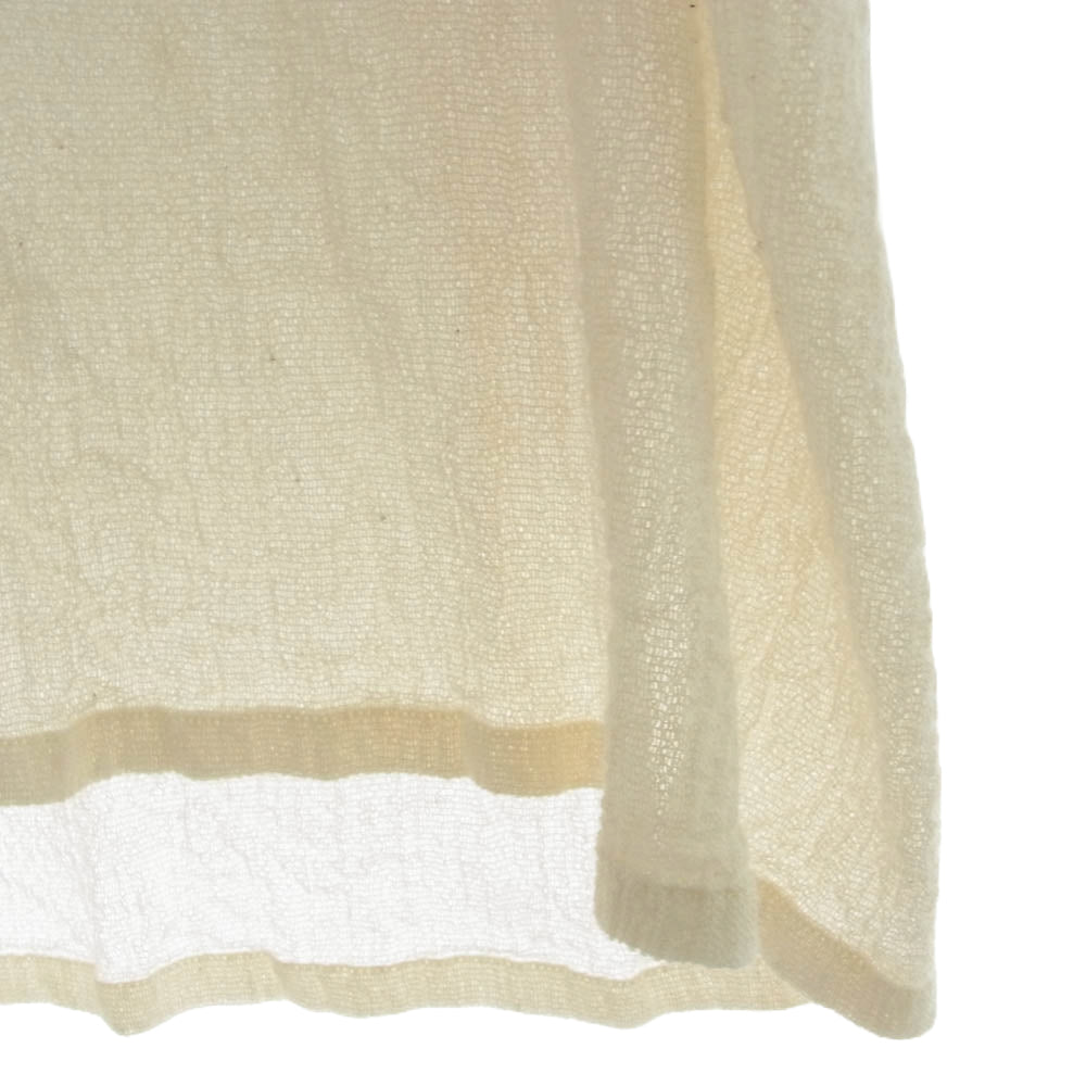 ISSEY MIYAKE イッセイミヤケ 24AW IM43FH068 KARAMI WOOL DRESS Vネック ボウタイ ロング ワンピース 長袖 オフホワイト系 2【中古】