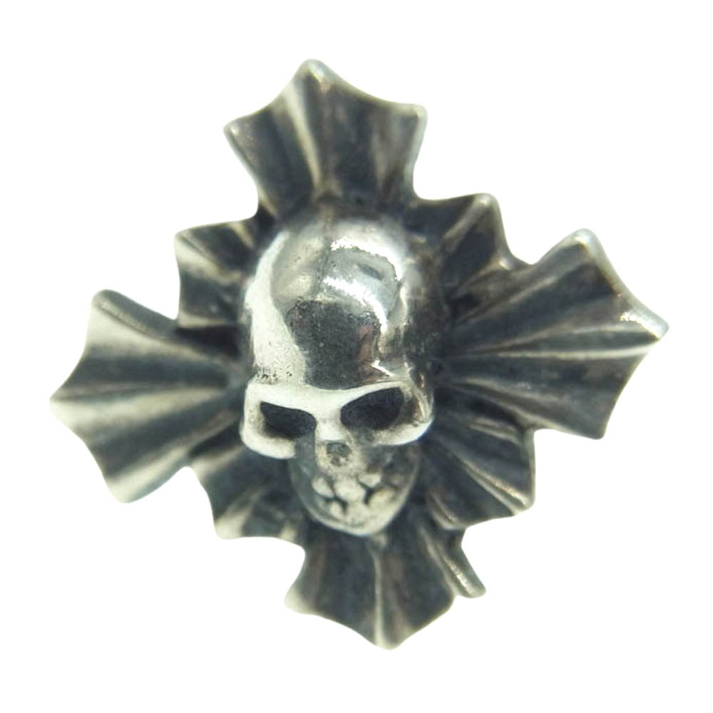 STANLEY GUESS スタンリーゲス スカル クロス スタッド ピアス シルバー系【中古】