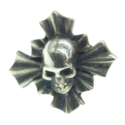 STANLEY GUESS スタンリーゲス スカル クロス スタッド ピアス シルバー系【中古】