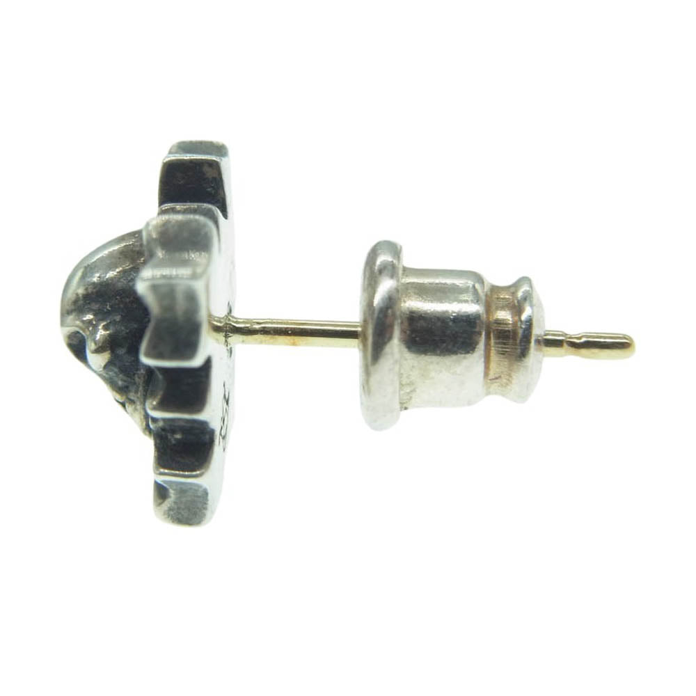 STANLEY GUESS スタンリーゲス スカル クロス スタッド ピアス シルバー系【中古】