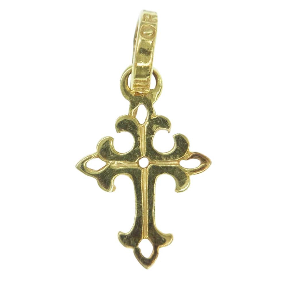 ROYAL ORDER ロイヤルオーダー K18 OPEN TINY CROSS W/Diamond? オープン タイニー クロス ペンダント トップ ゴールド系【中古】
