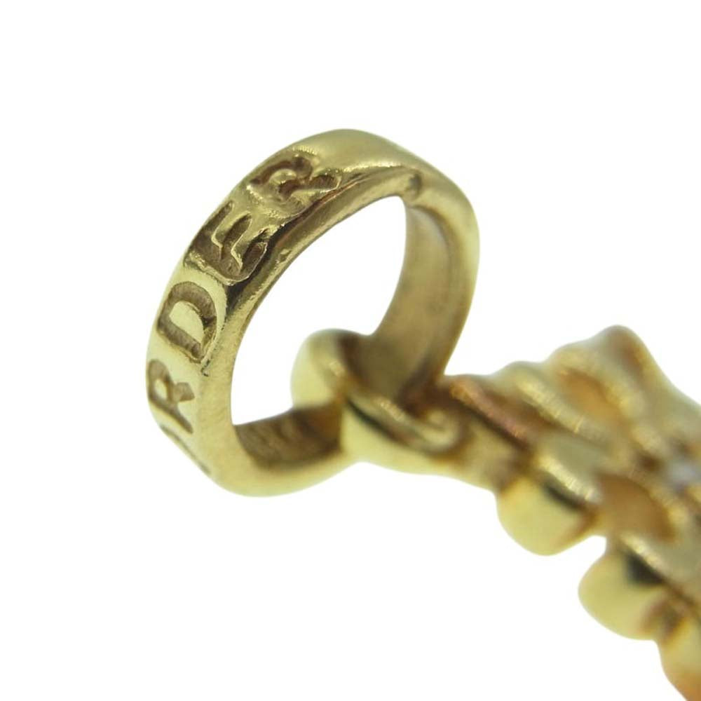 ROYAL ORDER ロイヤルオーダー K18 OPEN TINY CROSS W/Diamond? オープン タイニー クロス ペンダント トップ ゴールド系【中古】