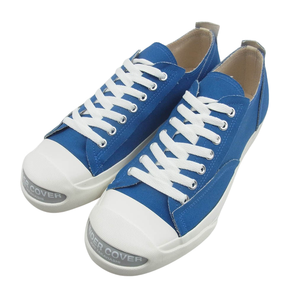 UNDERCOVER アンダーカバー UC2BF05 TOE LOGO CANVAS SNEAKERS トゥーロゴ キャンバス スニーカー ブルー系 ホワイト系 M【極上美品】【中古】