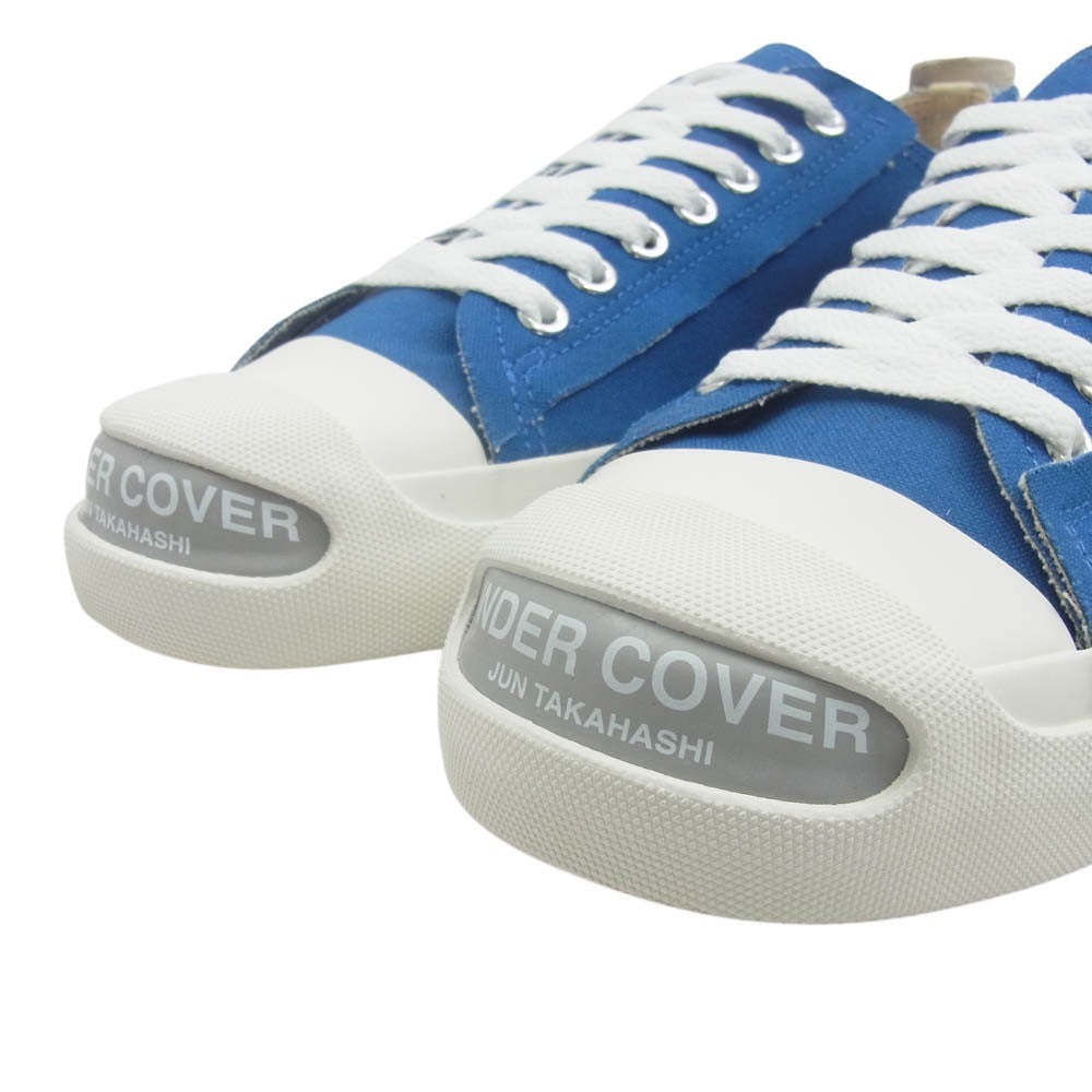 UNDERCOVER アンダーカバー UC2BF05 TOE LOGO CANVAS SNEAKERS トゥーロゴ キャンバス スニーカー ブルー系 ホワイト系 M【極上美品】【中古】