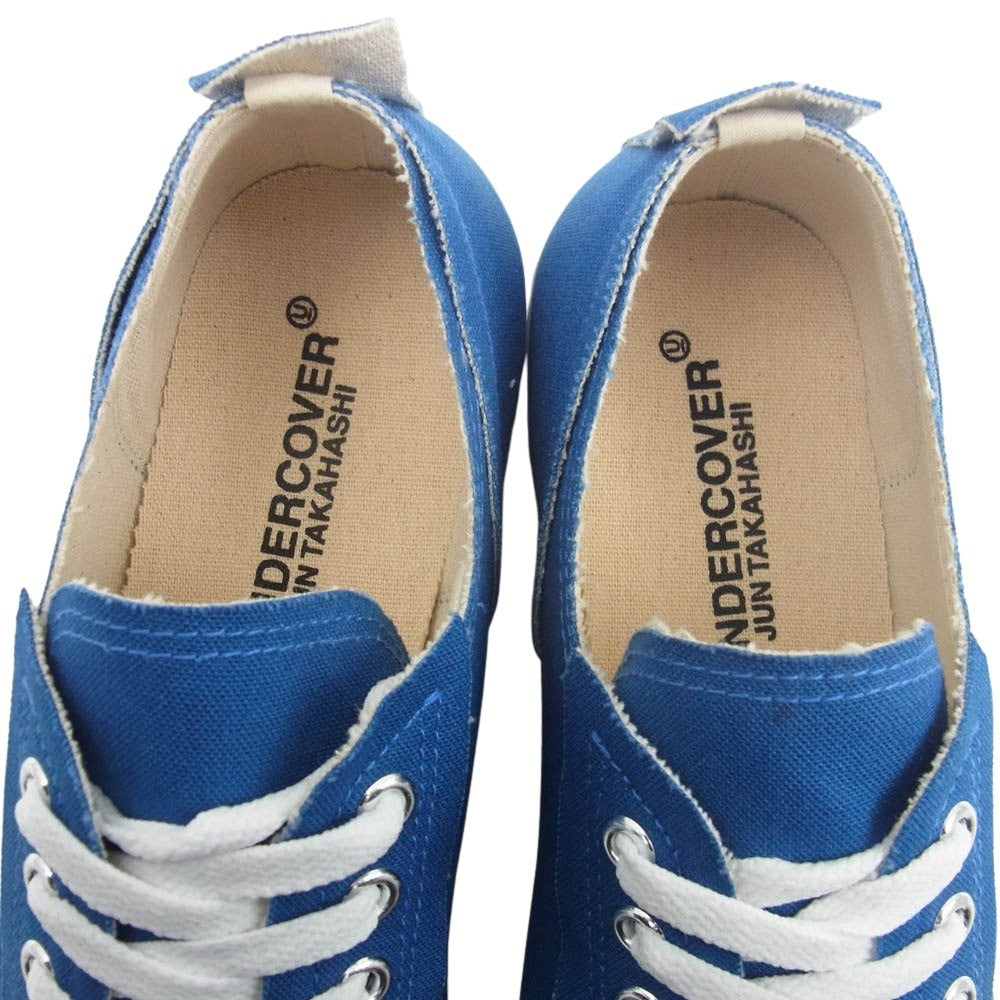 UNDERCOVER アンダーカバー UC2BF05 TOE LOGO CANVAS SNEAKERS トゥーロゴ キャンバス スニーカー ブルー系 ホワイト系 M【極上美品】【中古】