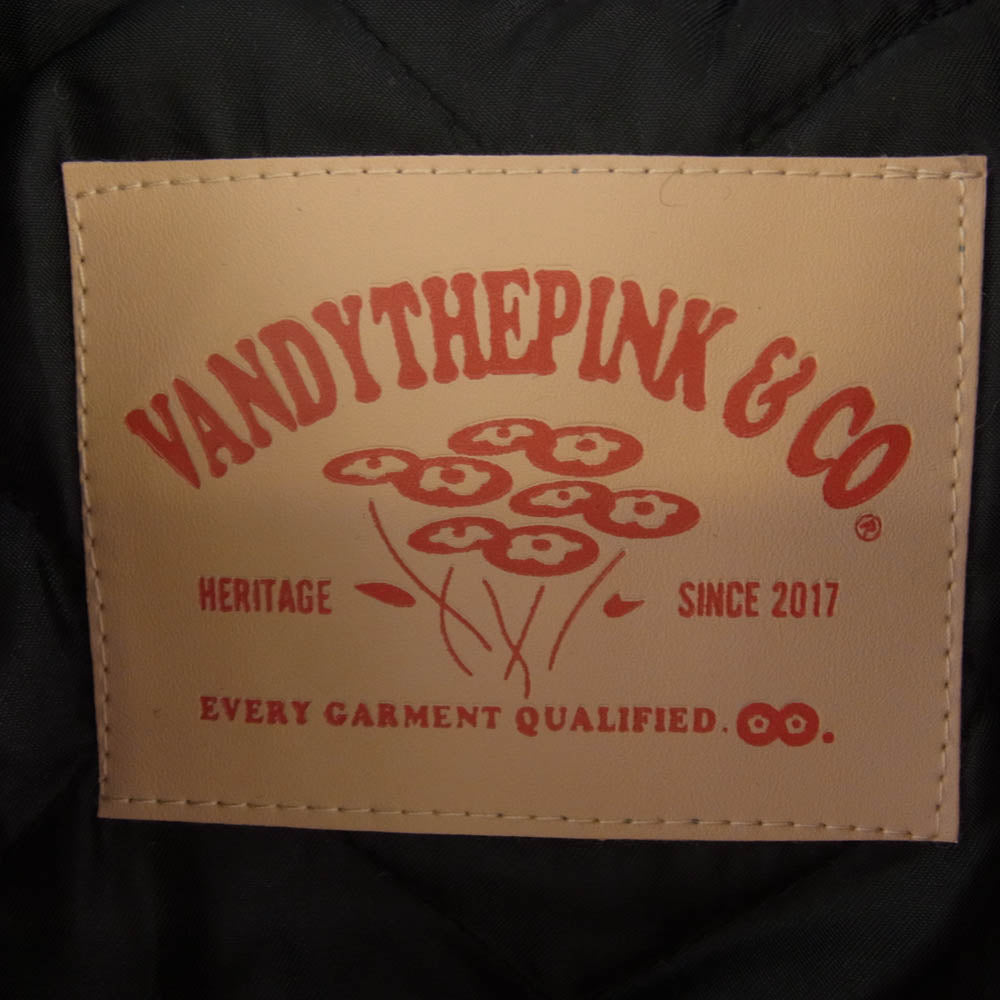 ヴァンディー・ザ・ピンク 4Year Anniversary Varsity Jacket 4周年記念 ハンバーガー ロゴ バーシティ ジャケット スタジアム ジャケット スタジャン カスタムブランド レッド系 XL【中古】