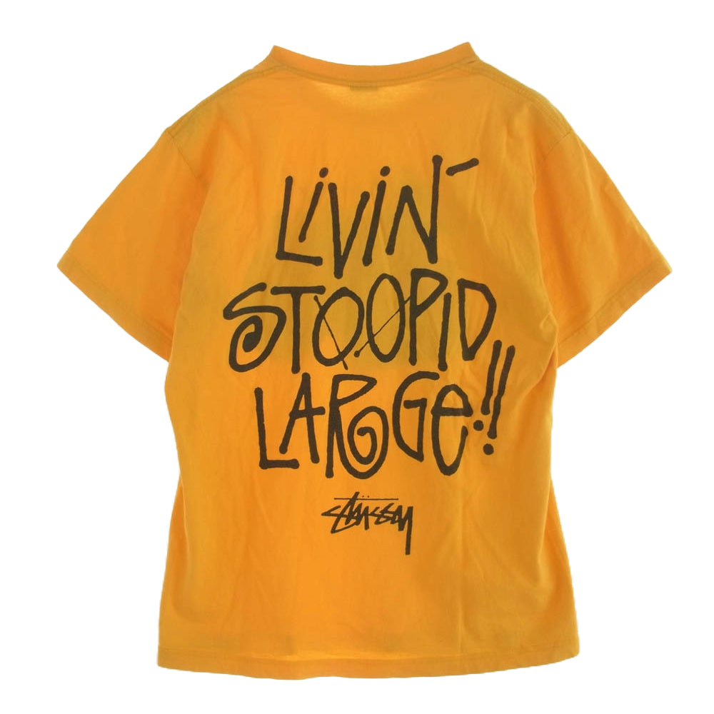 STUSSY ステューシー DIAMOND ダイアモンド プリント 半袖 Tシャツ イエロー Lサイズ イエロー系 L【中古】