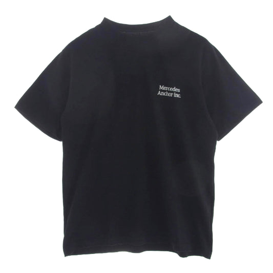 メルセデス アンカー バック ロゴプリント 胸元 刺繍 Tシャツ ブラック系 XL【中古】