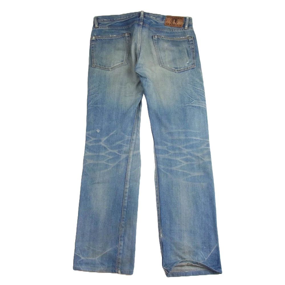 HYSTERIC GLAMOUR ヒステリックグラマー 4AP 1551 スタッズ デニムパンツ ジーンズ ダメージ加工 インディゴブルー系 30【中古】