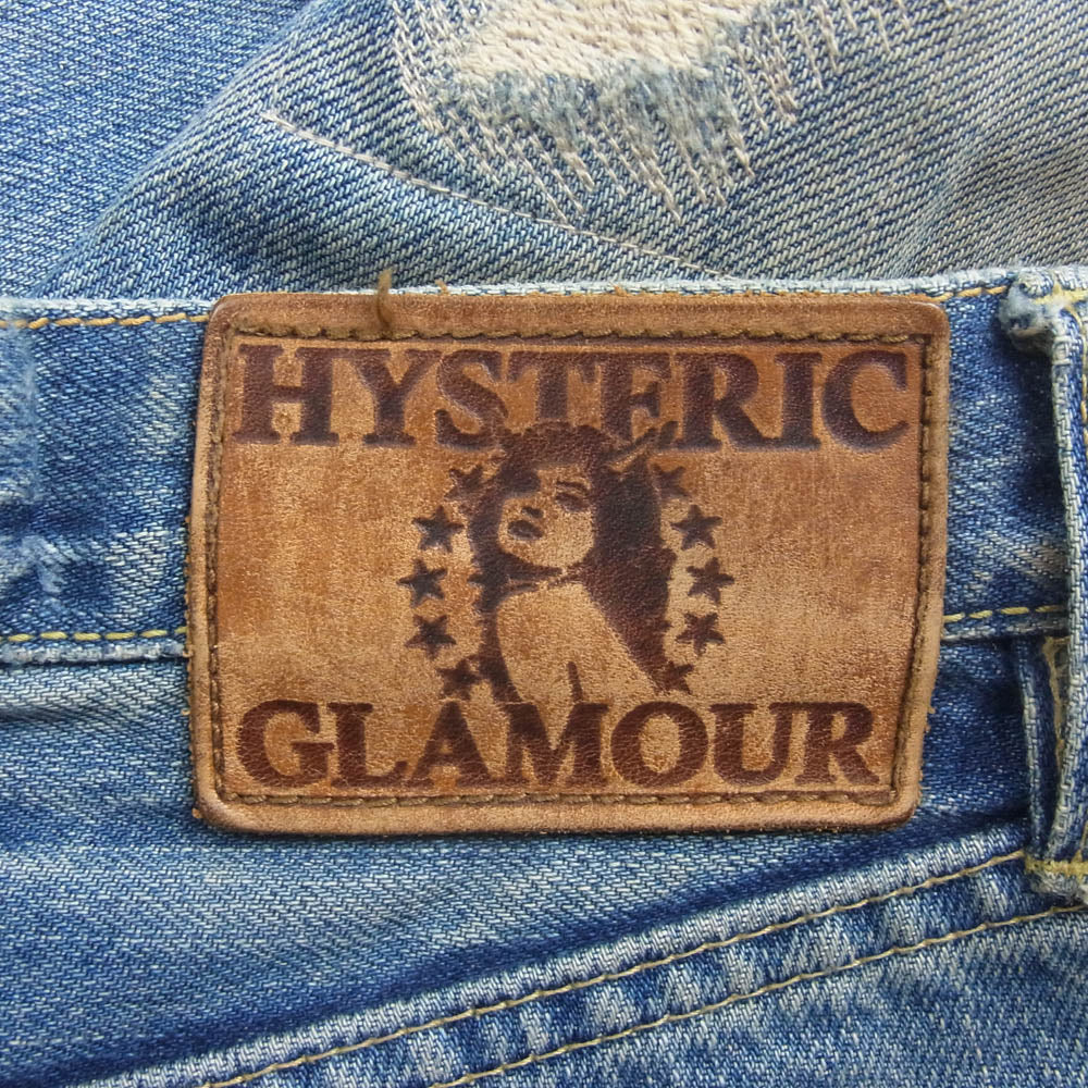 HYSTERIC GLAMOUR ヒステリックグラマー 4AP 1551 スタッズ デニムパンツ ジーンズ ダメージ加工 インディゴブルー系 30【中古】