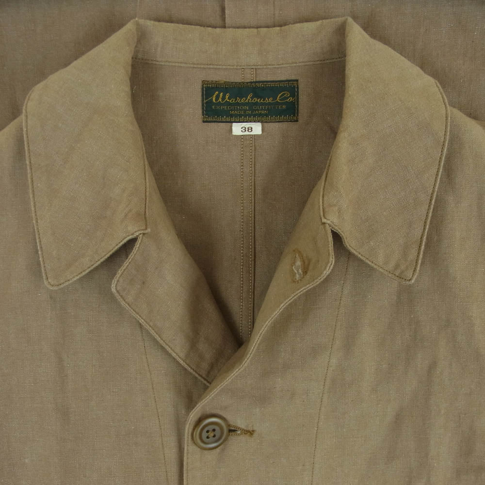 WAREHOUSE ウエアハウス CHAMBRAY SHOP COAT シャンブレー ショップ コート 日本製 ベージュ系 38【中古】