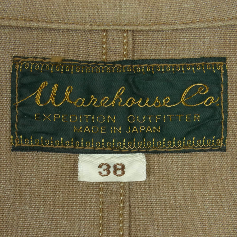 WAREHOUSE ウエアハウス CHAMBRAY SHOP COAT シャンブレー ショップ コート 日本製 ベージュ系 38【中古】