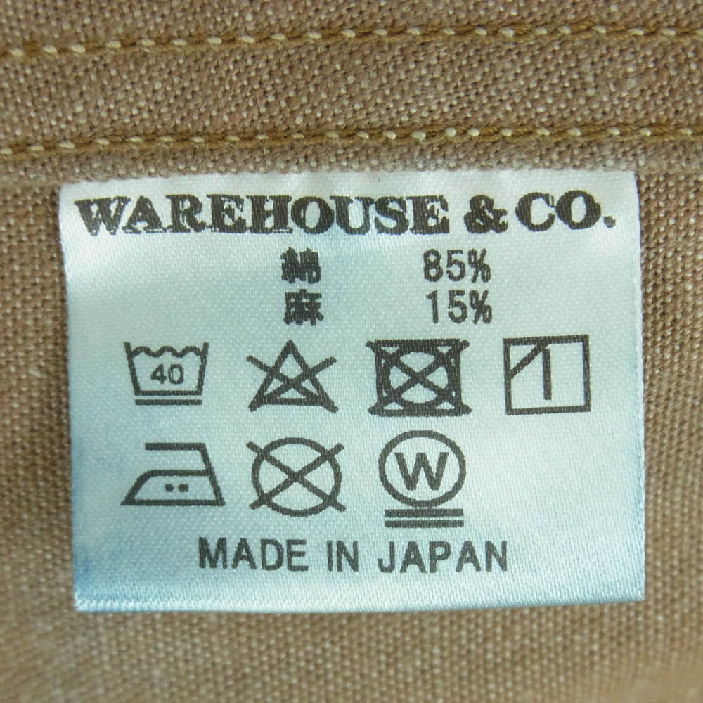 WAREHOUSE ウエアハウス CHAMBRAY SHOP COAT シャンブレー ショップ コート 日本製 ベージュ系 38【中古】