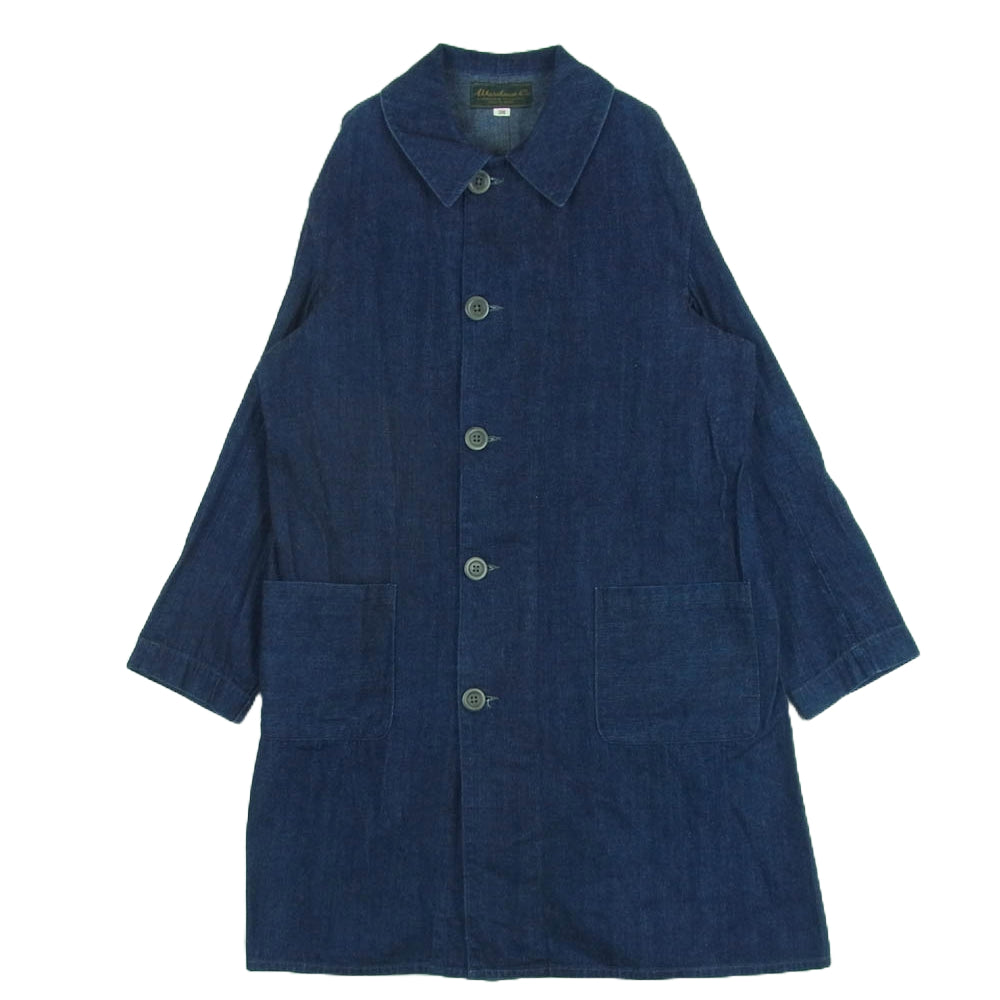 WAREHOUSE ウエアハウス SHOP COAT ライトオンス デニム ショップ コート 日本製 インディゴブルー系 38【中古】