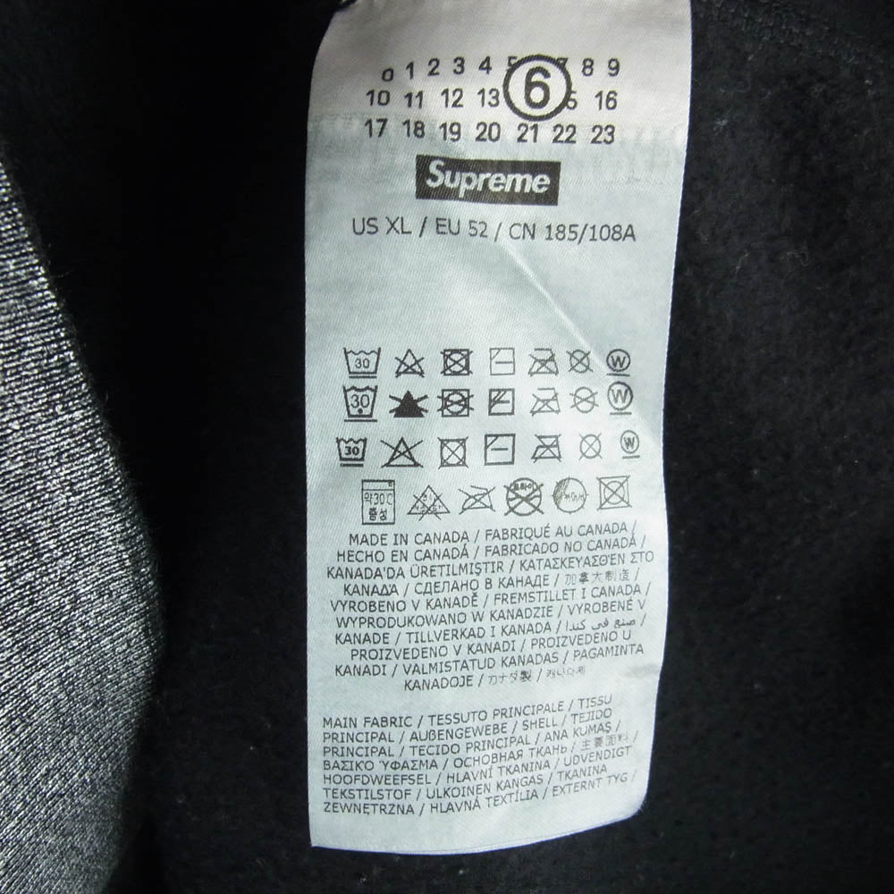 Supreme シュプリーム 24SS × MM6 Maison Margiela メゾン マルジェラ Foil Box Logo Hooded Sweatshirt フォイル ボックスロゴ パーカー グレー系 XL【中古】