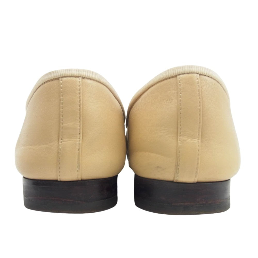 CHANEL シャネル G02819 バレリーナ ココマーク レザー バレエシューズ  パンプス ベージュ系 36【中古】