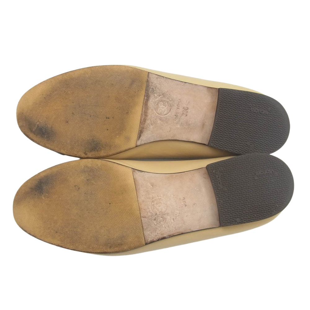 CHANEL シャネル G02819 バレリーナ ココマーク レザー バレエシューズ  パンプス ベージュ系 36【中古】