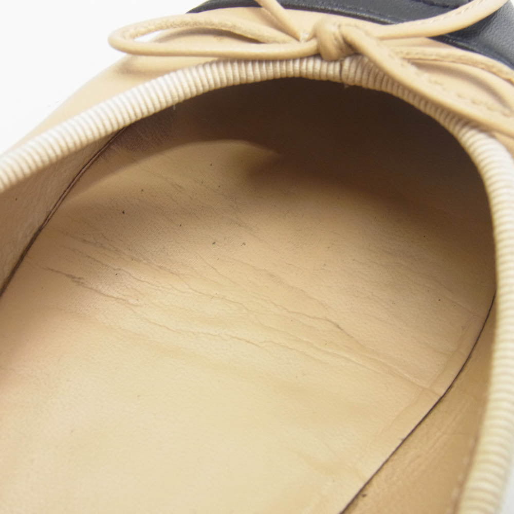 CHANEL シャネル G02819 バレリーナ ココマーク レザー バレエシューズ  パンプス ベージュ系 36【中古】