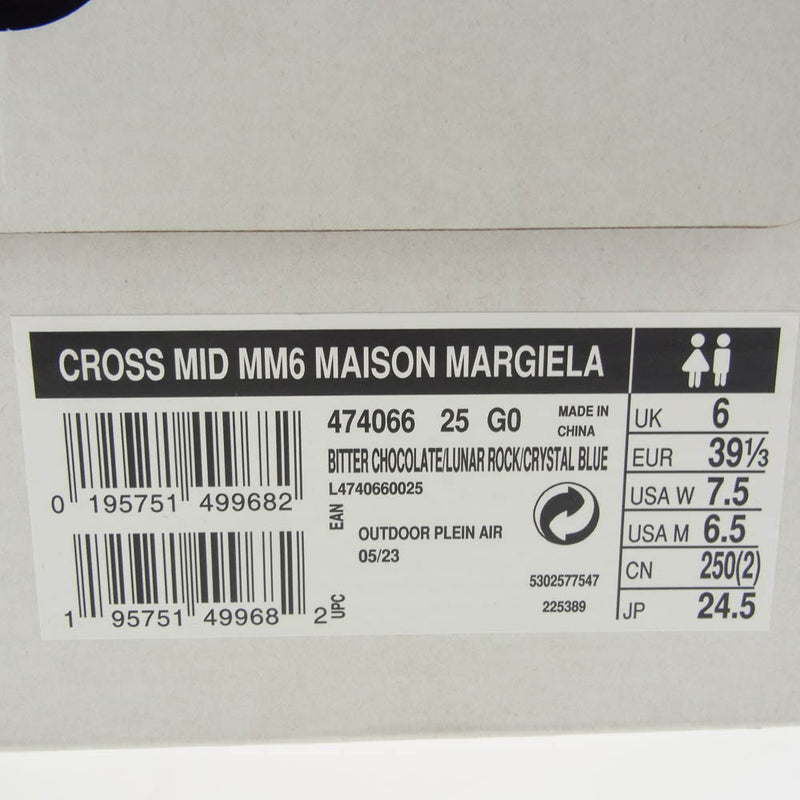 salomon サロモン 474066 × MM6 Maison Margiela エムエムシックス メゾンマルジェラ CROSS MID スニーカー ホワイト系 ブラウン系 24.5cm【美品】【中古】