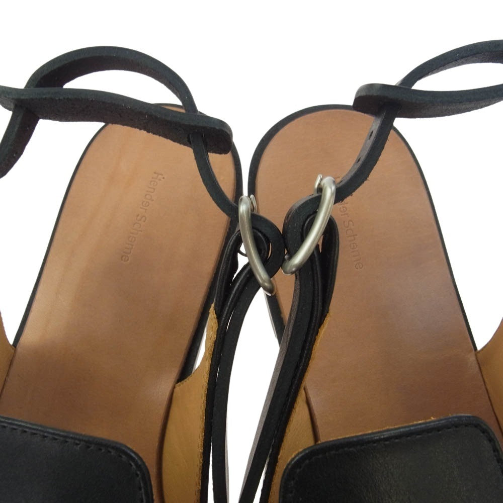 Hender Scheme エンダースキーマ ro-s-cha chameleon strap レザー カメレオン ストラップ シューズ ブラック系 4【極上美品】【中古】