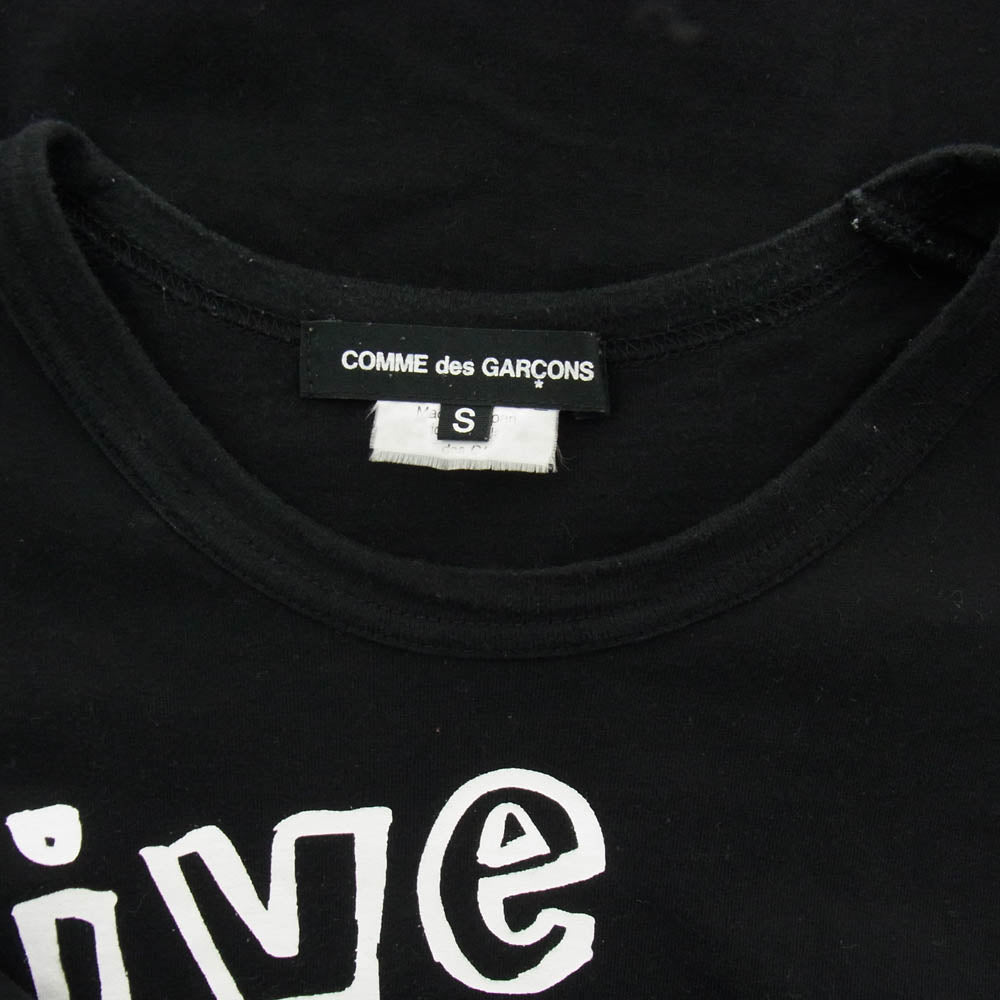 COMME des GARCONS コムデギャルソン 10SS PE-T065 live free with Strong will プリント 半袖 Tシャツ ブラック系 S【中古】