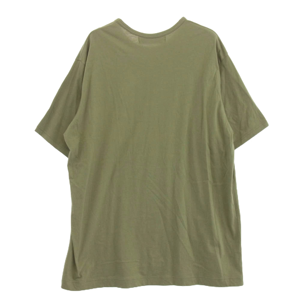 ワイズフォーメン 24SS MS-T41-096 コットン天竺 ロゴ プリント 半袖 Tシャツ カーキ系 3【中古】