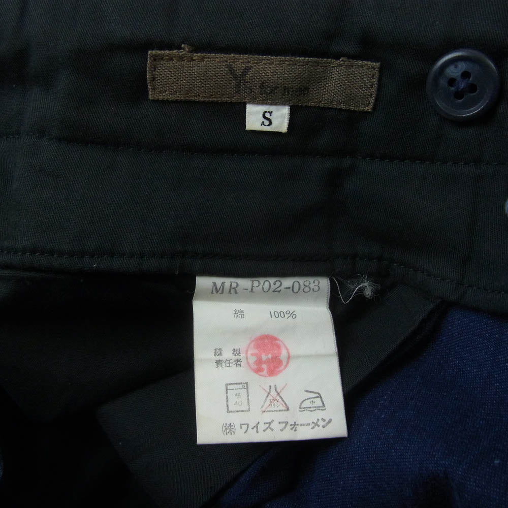 ワイズフォーメン MR-P02-083 アーカイブ タック ワイド デニム パンツ インディゴブルー系 S【中古】