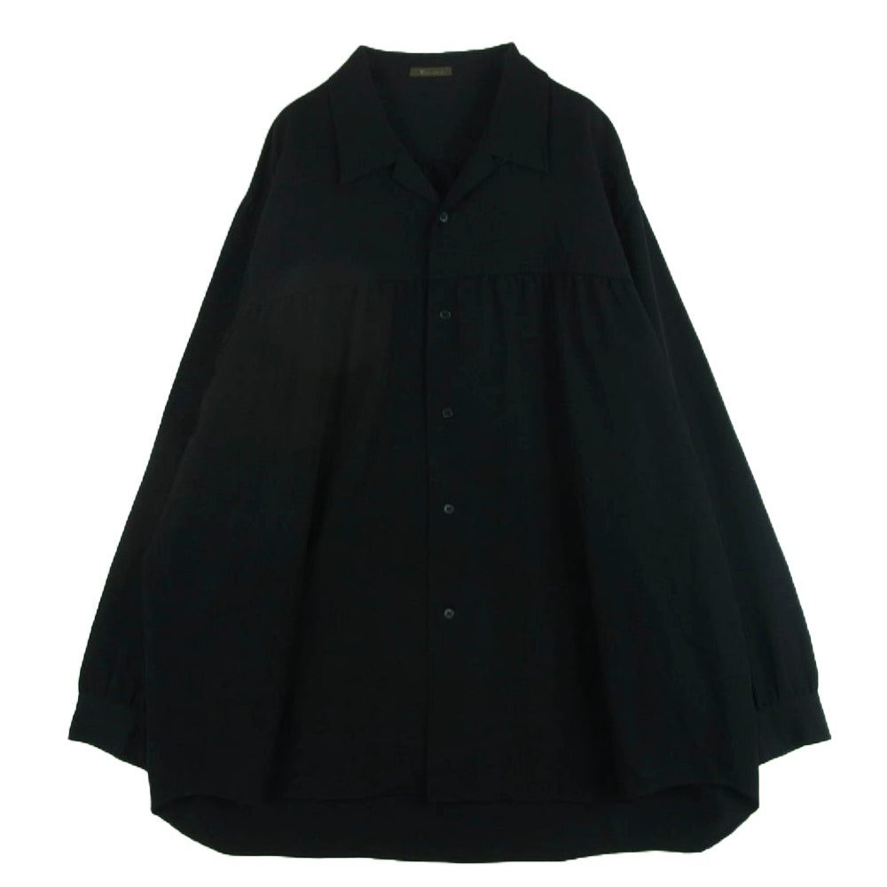 Y's for men ワイズ フォー メン アーカイブ ギャザー オープン カラー 長袖 シャツ ブラック系 サイズ表記なし【中古】