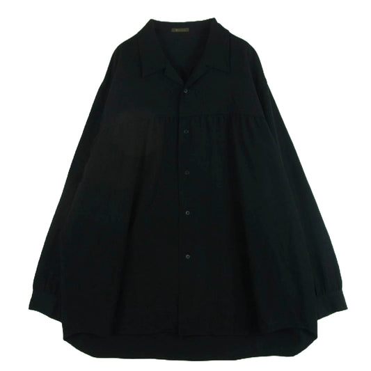 Y's for men ワイズ フォー メン アーカイブ ギャザー オープン カラー 長袖 シャツ ブラック系 サイズ表記なし【中古】