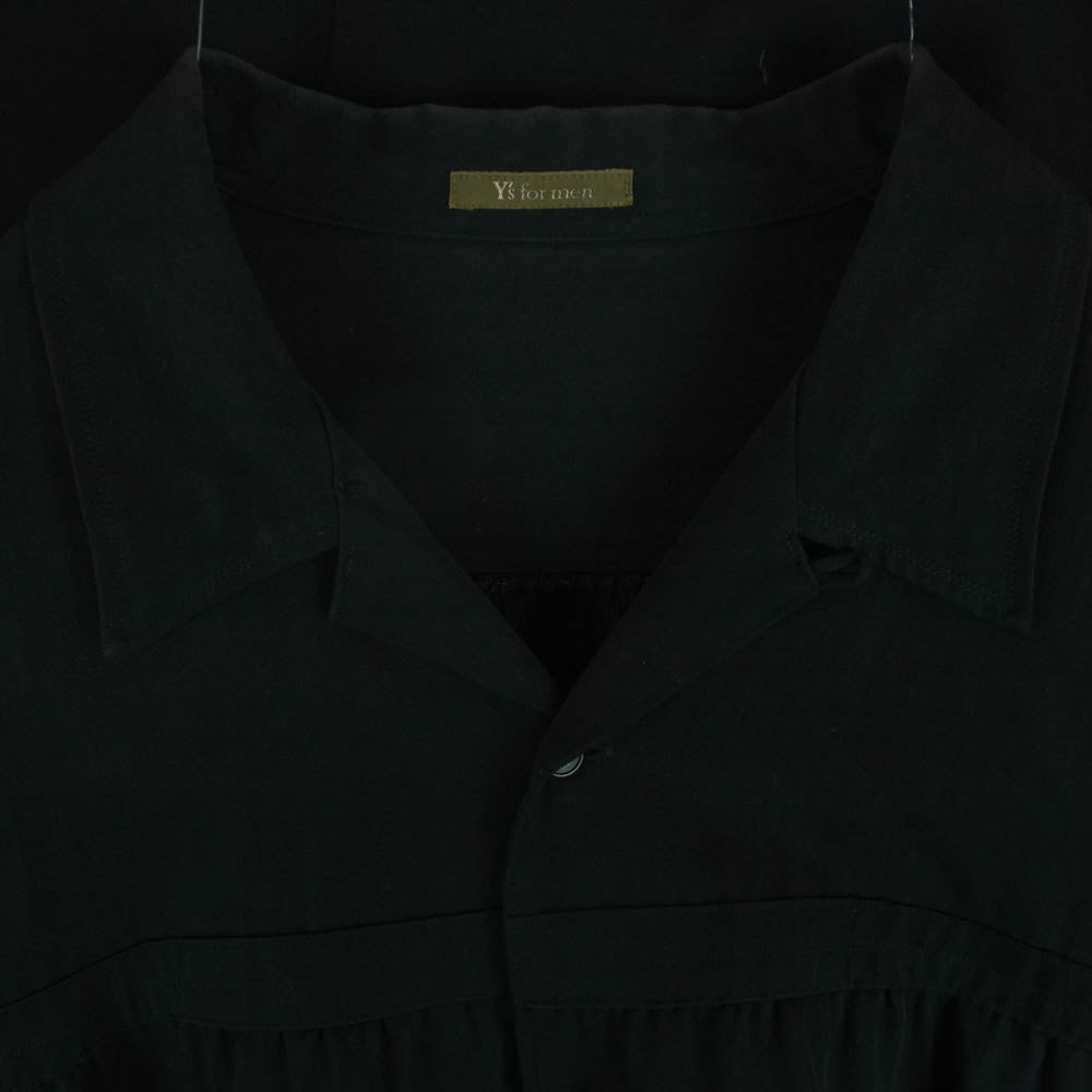 Y's for men ワイズ フォー メン アーカイブ ギャザー オープン カラー 長袖 シャツ ブラック系 サイズ表記なし【中古】