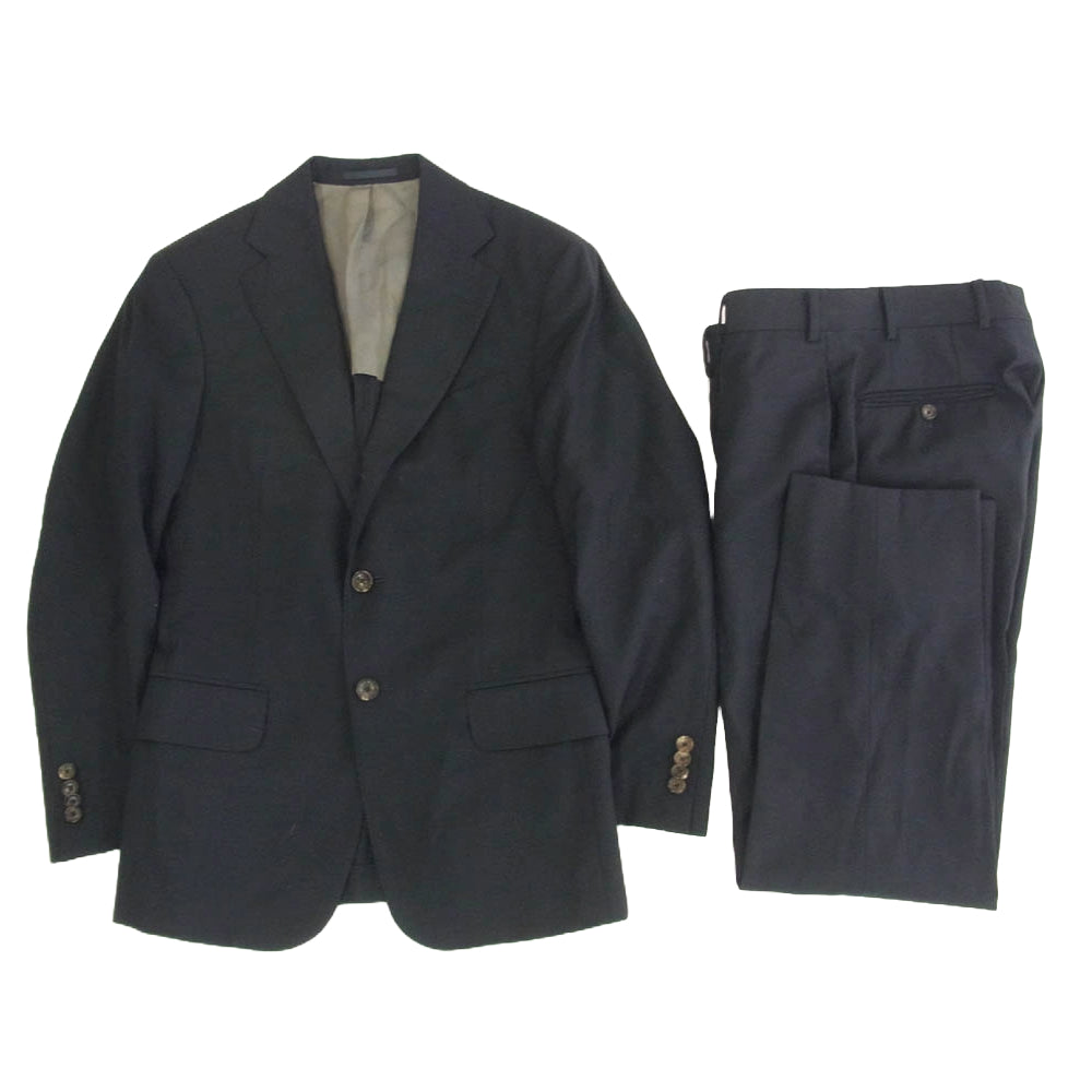 ボリオリ イタリア製 スーツ セットアップ テーラード ジャケット テーパード スラックス パンツ ブラック系 44【中古】
