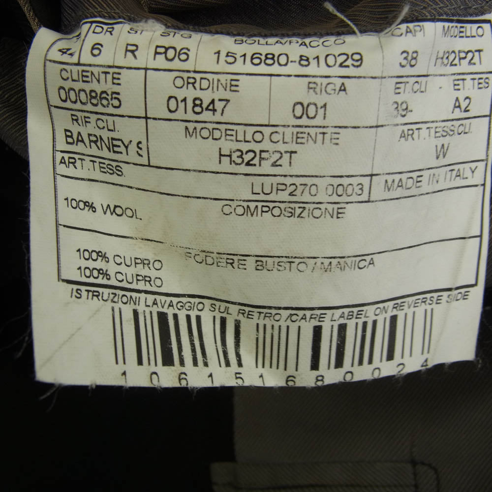 ボリオリ イタリア製 スーツ セットアップ テーラード ジャケット テーパード スラックス パンツ ブラック系 44【中古】