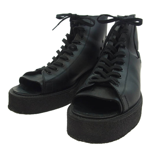 Yohji Yamamoto POUR HOMME ヨウジヤマモトプールオム 23SS HZ-E07-775-1-03 toe cut shoes トゥ カット シューズ ロング ブーツ ブラック系 27【中古】