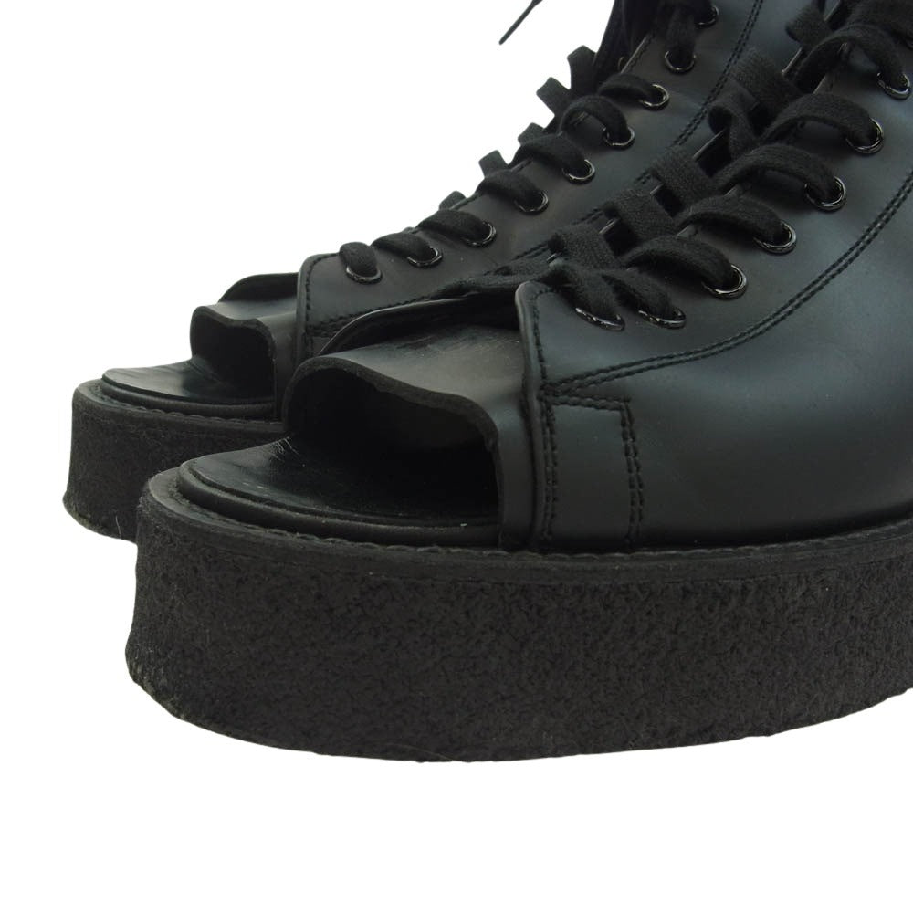 Yohji Yamamoto POUR HOMME ヨウジヤマモトプールオム 23SS HZ-E07-775-1-03 toe cut shoes トゥ カット シューズ ロング ブーツ ブラック系 27【中古】
