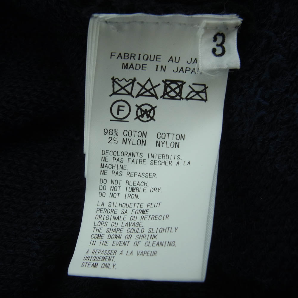 Yohji Yamamoto POUR HOMME ヨウジヤマモトプールオム 24SS HS-K04-092 BORDER COLOR-BLOCKED ROUND NECK ボーダー ニット セーター ブラック系 ネイビー系 3【中古】