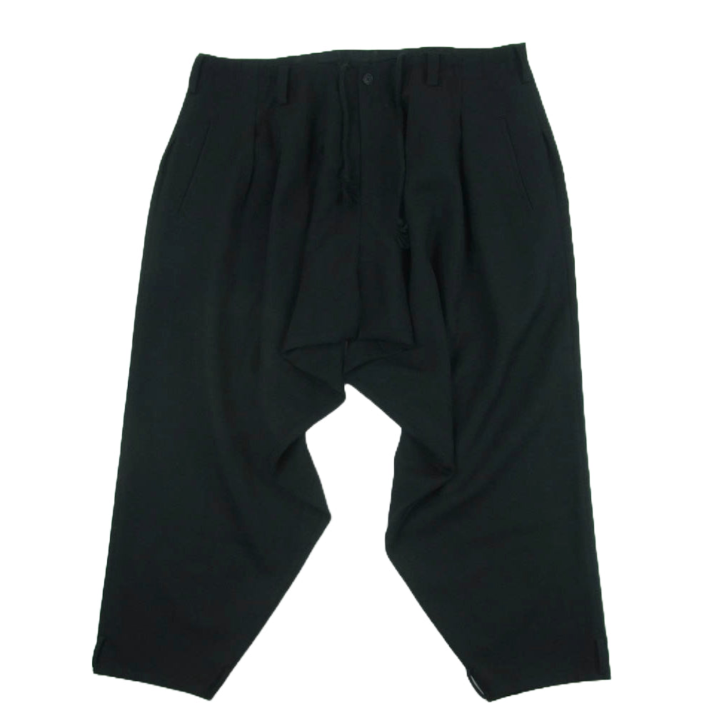 Yohji Yamamoto POUR HOMME ヨウジヤマモトプールオム 23AW HJ-P20-120 U-TWISTED HEM DRAPED ウール ワイド サルエル パンツ ブラック系 1【中古】