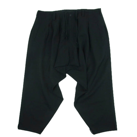 Yohji Yamamoto POUR HOMME ヨウジヤマモトプールオム 23AW HJ-P20-120 U-TWISTED HEM DRAPED ウール ワイド サルエル パンツ ブラック系 1【中古】