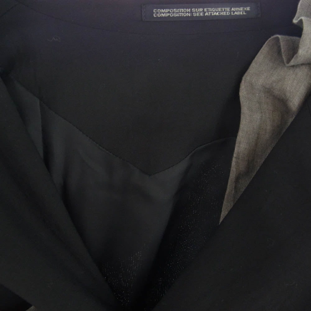 Yohji Yamamoto POUR HOMME ヨウジヤマモトプールオム 24SS HS-J28-102 LOOK26 HARD TWISTED GABARDINE BACK PT JACKET バックメッセージ刺? ハードツイストギャバジン テーラードジャケット ブラック系 2【中古】