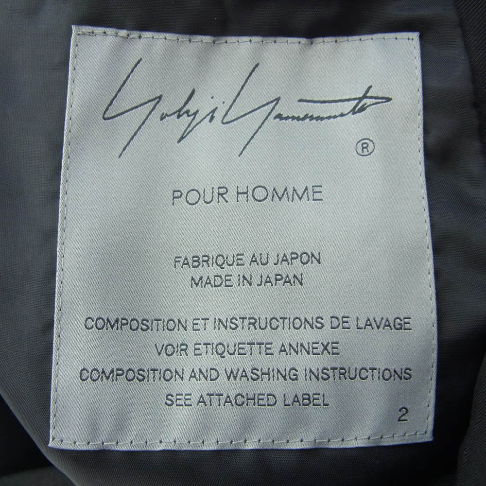 Yohji Yamamoto POUR HOMME ヨウジヤマモトプールオム 24SS HS-J28-102 LOOK26 HARD TWISTED GABARDINE BACK PT JACKET バックメッセージ刺? ハードツイストギャバジン テーラードジャケット ブラック系 2【中古】