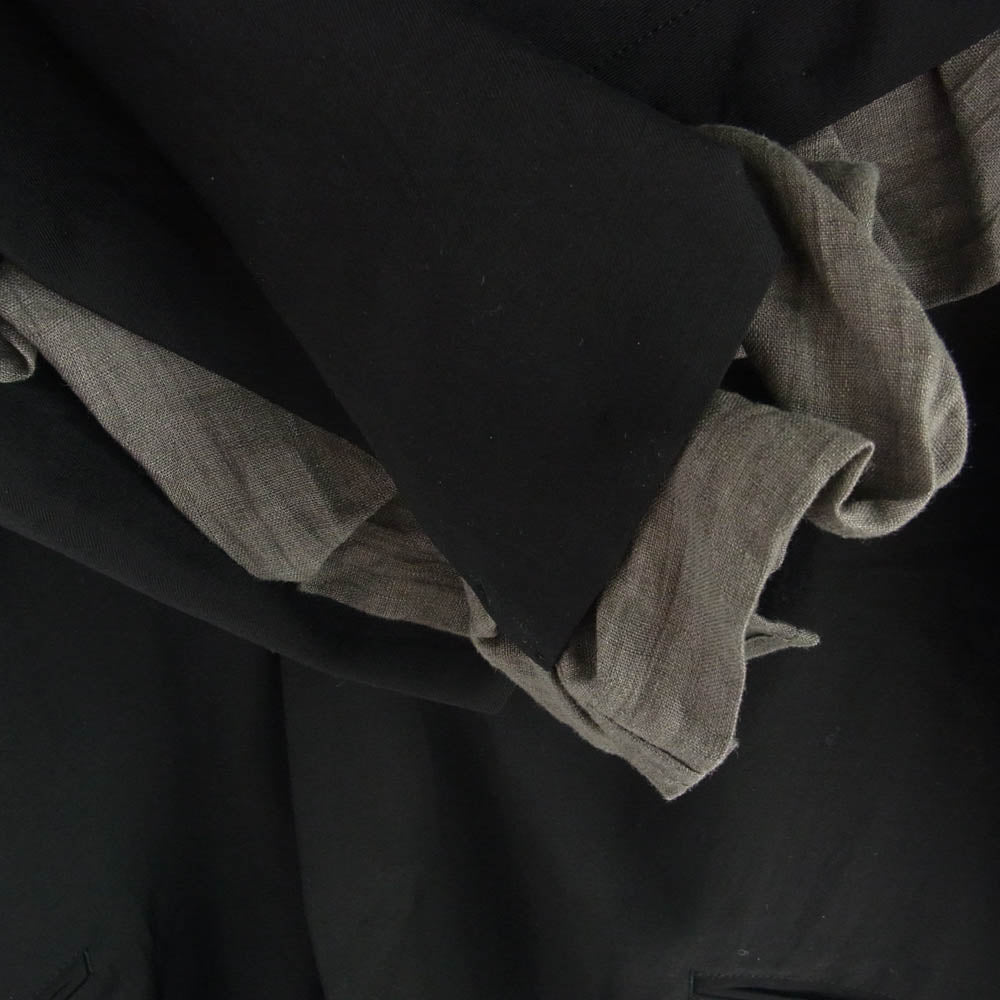 Yohji Yamamoto POUR HOMME ヨウジヤマモトプールオム 24SS HS-J28-102 LOOK26 HARD TWISTED GABARDINE BACK PT JACKET バックメッセージ刺? ハードツイストギャバジン テーラードジャケット ブラック系 2【中古】